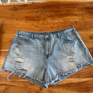 Distressed Denim Women Shorts